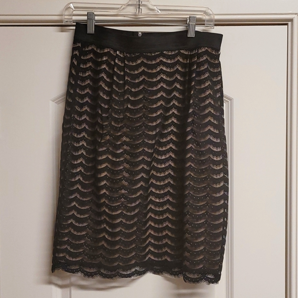 Mossimo Black and Cream Lace Skirt